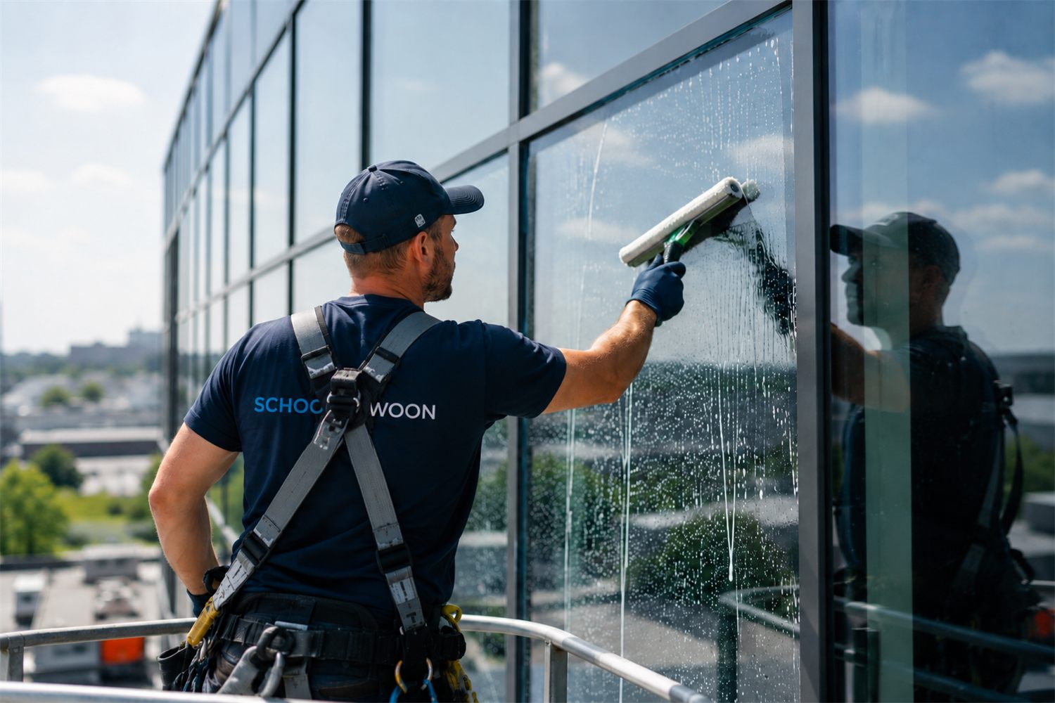 Schoongewoon aan het werk buiten